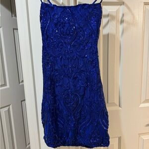 B Darlin Royal Blue Sequin Dress